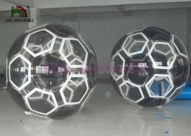 Soccer Type Inflatable Walk On Water Ball , Black Kids Water Sports Games