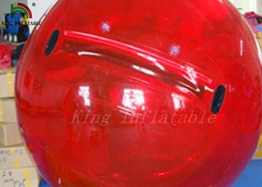 Red 0.8mm PVC / PTU 2m Diameter Inflatable Walk On Water Ball With Printing