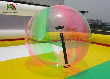 Rainbow colored 1.0mm PVC / TPU  Inflatable Water Walking Ball , Water Zorb Ball For Kids