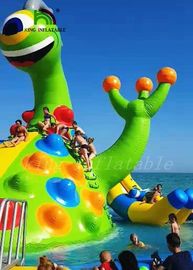 Amazing Cartoon Monster Plato PVC Blow Up Water Slide With 15m Dia Pool