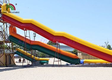 Combo Size PVC Blow Up Single Lane Water Slide Colorful Tube Handrails