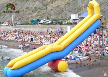 Combo Size PVC Blow Up Single Lane Water Slide Colorful Tube Handrails