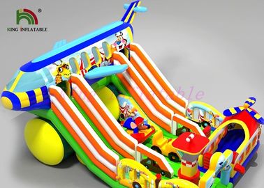 Airplane Theme Inflatable Amusement Park Colorful Digital Printed