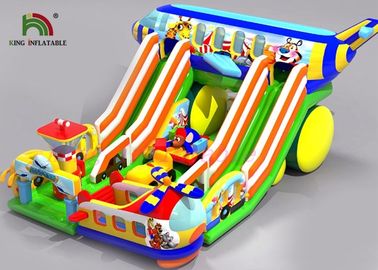 Airplane Theme Inflatable Amusement Park Colorful Digital Printed