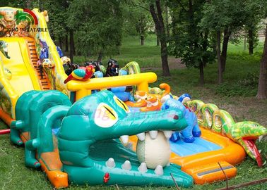 Wild Color Multipurpose Blow Up Park / Jungle Theme PVC Combo Amusement Park