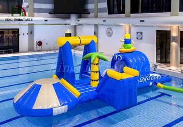 Blue / Yellow Surfing Boy Inflatable Water Parks Durable PVC Multipurpose Course