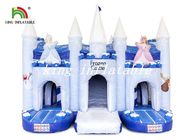 Frozen Castle Blow Up Bouncer Combo Slide Castle Blue / White PVC Tarpaulin Castle