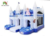 Frozen Castle Blow Up Bouncer Combo Slide Castle Blue / White PVC Tarpaulin Castle
