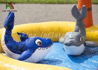 Tropical Sea Inflatable Bouncer Combo Swimming Pool Customized Size