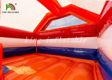 Orange Inflatable Bouncee House Combo Slide Bright Tulip PVC Backyard Playground