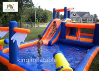 Inflatable Mini Backyard Monkey Bar Slides For Child / 4.5*8m Pool Water Slide