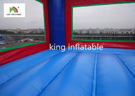 Blue And Red Commercial Inflatable Bounce House Spiderman Print For Rent