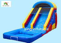 Blue 10 Steps Inflatable Water Slide 8*3M PVC Tarpaulin Double Stitching