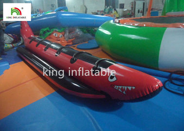 Red Shark Inflatable Banana Boats With 6 Handle For Adult Commercial