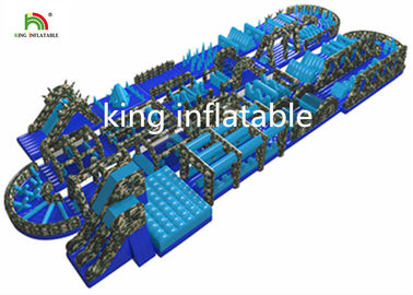 Blue Giant Inflatable Obstacle Course / PVC Outdoor Blow Up Ostacle Course For Adults