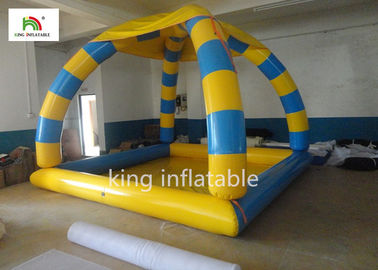 Outdoor Sports Summer Inflatable Water Pools In Rectangle Shape With Tent