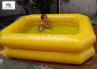 Yellow Double Tubes Blow Up Swimming Pool For Children In Backyard