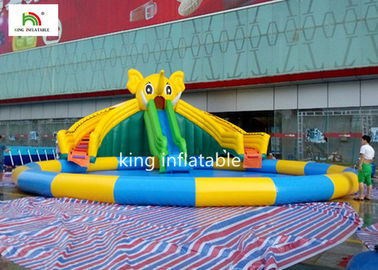 Elephant PVC Inflatable Water Park With Swimming Pool For Kids 1 Year Warranty