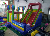 OEM Backyard Inflatable Jumping Castle With Dry Slide Logo Printed