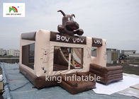 Brown Dog Inflatable Jumping House 0.45-0.55mm PVC Tarpaulin Water Resistant