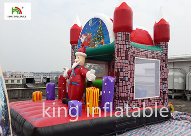 Christmas Inflatable Santa Jumping Castle Colorful Oxford UV - Proof