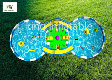 Giant Inflatable land Water Parks With Slide Two Swimming Pool For outdoor