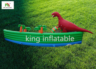 Dinosaur Style Inflatable Water Parks With Pool PVC Tarpaulin UV Resistant