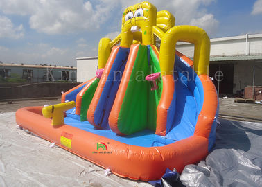 Yellow Inflatable Pool Slides For Inground Pools 8*6*6m CE EN14960 SGS EN71