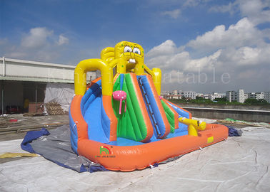 Yellow Inflatable Pool Slides For Inground Pools 8*6*6m CE EN14960 SGS EN71