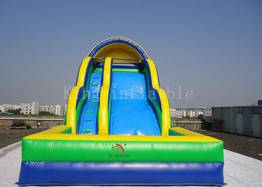 Toddler Inflatable Water Slide Customized 0.55mm PVC Tarpaulin Double Lanes