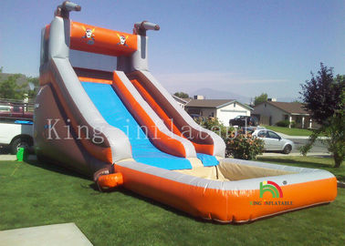 Outside Playground Inflatable Water Slide With Mini Pool For Summer CE UL