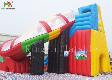 Protecting Net Red Color Inflatable Pool Water Slide For Backyard EN14960 EN71