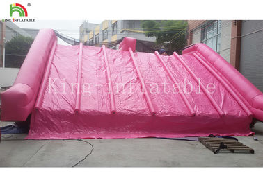 Garden 0.55 Mm PVC PVC Tarpaulin Inflatable Water Slide For Kids Pink Color Customized