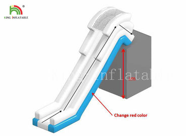 5.27 m *3 m Blue White Customized Inflatable Airtight Yacht Slide With Handrail