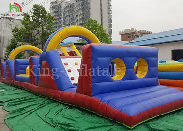 CE 12 *3 m Blue Outdoor Playground Sports Games Inflatable Obstacle Course For Adults