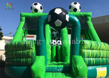 Green Football Childrens Inflatable Bouncy Castle Jumping House Combo Slide For Party