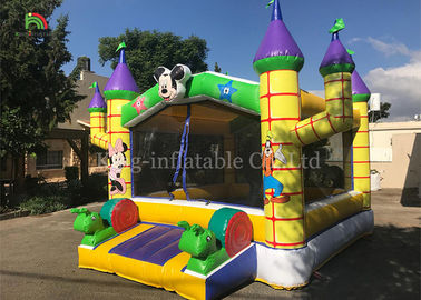 Yellow Outdoor Playground Inflatable Jumping Castle For Kids / Indoor Bouncy Castle