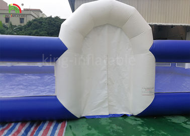 Movable Blue Inflatable Soccer Ball Football Field 16 m *8 m Anti - Ruptured