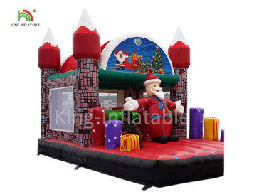 Merry Christmas Inflatable Santa Claus Bouncy Castle For Xmas Decoration 20ft