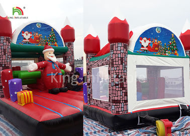 Merry Christmas Inflatable Santa Claus Bouncy Castle For Xmas Decoration 20ft