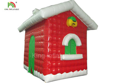 Red Inflatable Christmas House For Festival Decoration One Year Warranty