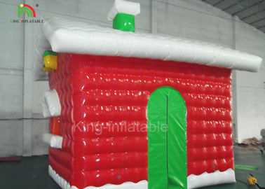 Red Inflatable Christmas House For Festival Decoration One Year Warranty