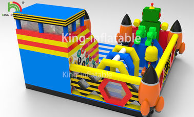 Children Inflatable Jumping Castle Robot Model With Slide 2 Year Warranty