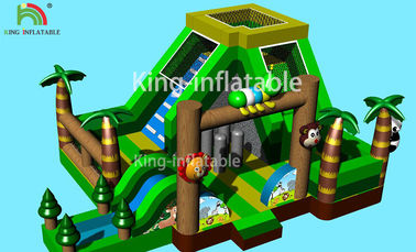 Green Animal Theme Panda Inflatable Amusement Park Toddler Playground Bouncer Castle