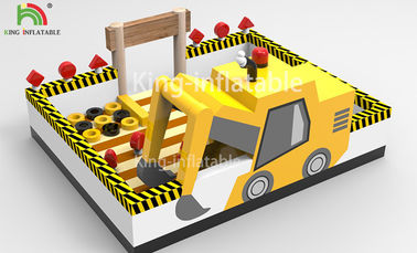 10 m x 8 m Yellow Inflatable Amusement Park Forklift Theme Jumper Bounce House For Kids Party