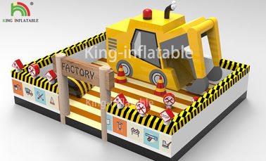 10 m x 8 m Yellow Inflatable Amusement Park Forklift Theme Jumper Bounce House For Kids Party