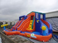 Orange And Blue 0.55mm PVC Tarpaulin Inflatable Water Slide/New design Backyard Slide