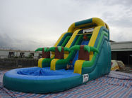 Unti-riptured Commercial Inflatable Water Slides With Swimming Pool