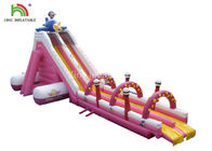 Customized Size Pink PVC Tarpaulin Inflatable Water Slide Outdoor Amusement Park For Kids