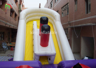 Anti - UV PVC Tarpaulin Colorful Inflatable Dry Slide Double Lanes pirate ship slide